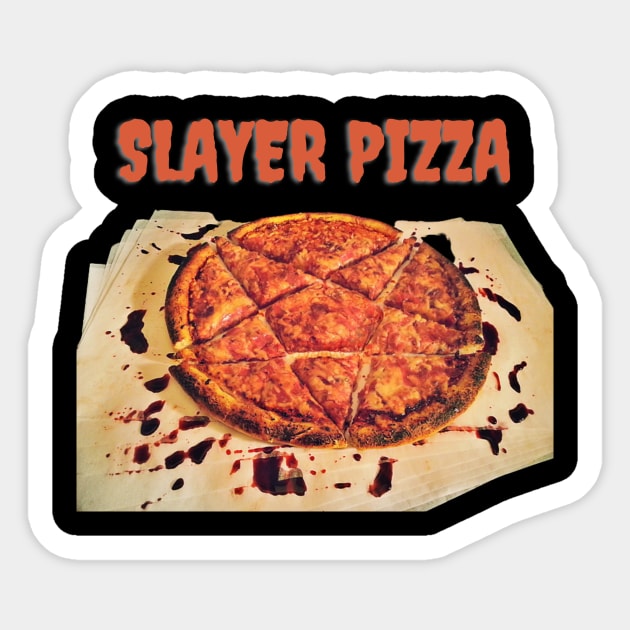 The Slayer Pentagram Pizza Sticker by chalywinged